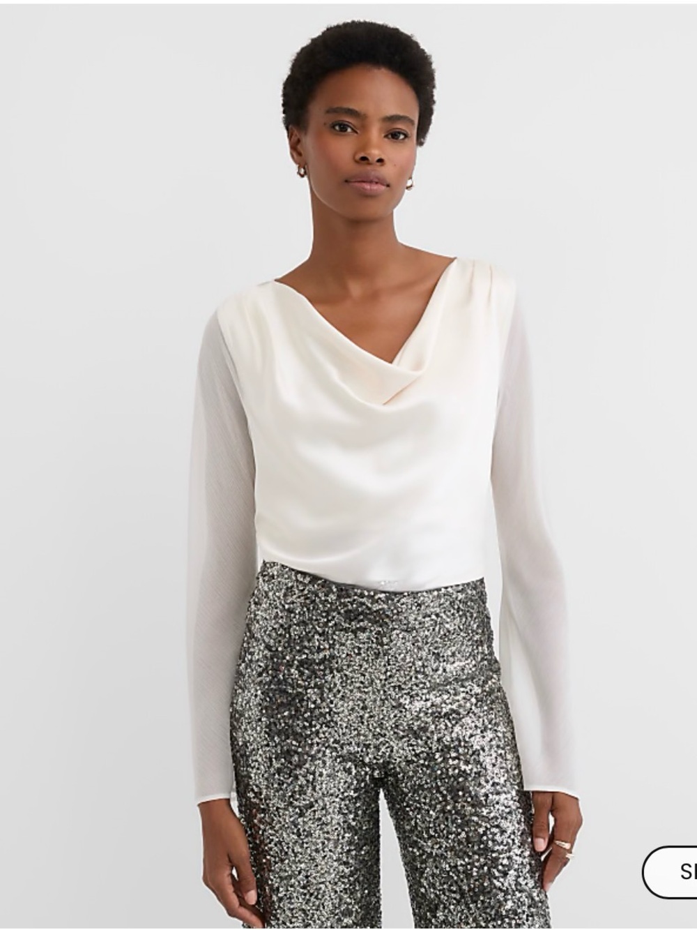 NWOT LOFT Satin Cowl Neck Blouse